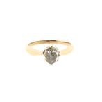 Gouden solitair ring met diamant | 0,20 ct. (roos geslepen), Gebruikt, Overige kleuren, Ophalen of Verzenden, 17 tot 18