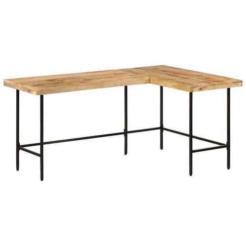 vidaXL Bureau 165x110x77 cm massief mangohout en ijzer, Huis en Inrichting, Bureaus, Nieuw, Verzenden