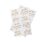 Gouden Nep Tattoos Hooray 4cm 16st, Verzenden, Nieuw