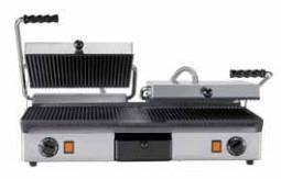 CONTACTGRILL GIETIJZER - DUBBEL| Glad-geribbeld en Geribb..., Zakelijke goederen, Horeca | Keukenapparatuur, Verzenden