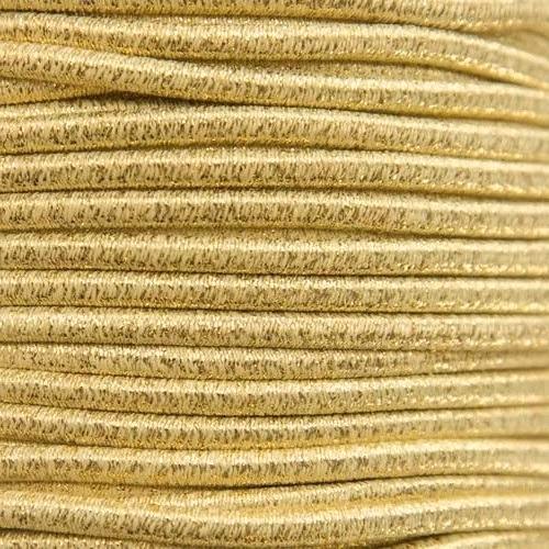 3mm Elastisch Touw - Lurex goud - 50 meter op rol, Hobby en Vrije tijd, Overige Hobby en Vrije tijd, Ophalen of Verzenden