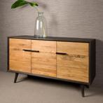 *WOONWINKEL* Tower Living Bresso Retro Dressoir Eiken Zwart, Huis en Inrichting, Kasten | Dressoirs, Nieuw, Verzenden