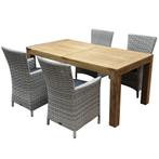 Capri Krista dining tuinset 180x95xH77,5 cm 5-delig wit, Tuin en Terras, Tuinsets en Loungesets, Ophalen of Verzenden, Nieuw