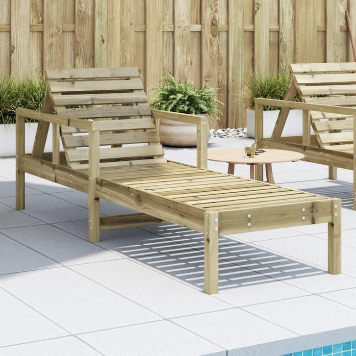 vidaXL Ligstoel 199,5x62x55 cm geïmpregneerd grenenhout, Tuin en Terras, Ligbedden, Nieuw, Verzenden