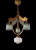 Plafondlamp - Messing, glas, Antiek en Kunst