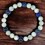 Groene Larimar en Lapis Lazuli Armband – 8,5 mm Bollen -, Nieuw