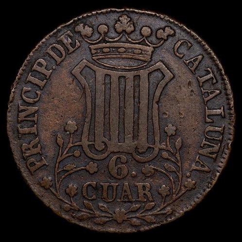 Spanje. Lote de 2 monedas: 3 Quartos de 1823 (Fernando VII), Postzegels en Munten, Munten | Europa | Niet-Euromunten