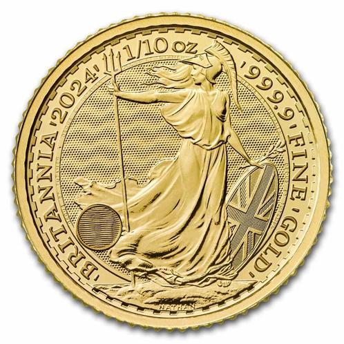 Gouden Britannia 1/10 oz 2024 (King Charles ), Postzegels en Munten, Munten | Europa | Niet-Euromunten, Losse munt, Goud, Overige landen