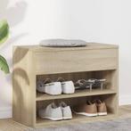 vidaXL Schoenenbank 60x30x45 cm bewerkt hout sonoma, Huis en Inrichting, Verzenden, Nieuw