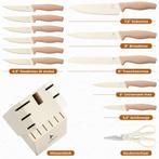 Lugia Messenset - Messenblok 13 delig - Broodmes, Koksmes,, Huis en Inrichting, Keuken | Bestek, Ophalen of Verzenden, Zo goed als nieuw