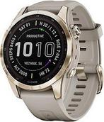 Garmin Fenix 7S 42 mm cream gold titanium met light sand, Verzenden, Gebruikt