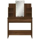 LED Make-up Kaptafel Bruin Eiken – 96x40x142 cm, Modern en S, Verzenden, Nieuw