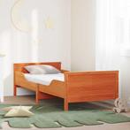 vidaXL Bedframe met matras Wasbruin 80 x 200 cm Massief, Huis en Inrichting, Verzenden, Nieuw, Bruin, Hout