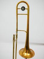 Gebruikte Trombone Bb King 4B model 2104 Goud lak, Ophalen of Verzenden, Gebruikt