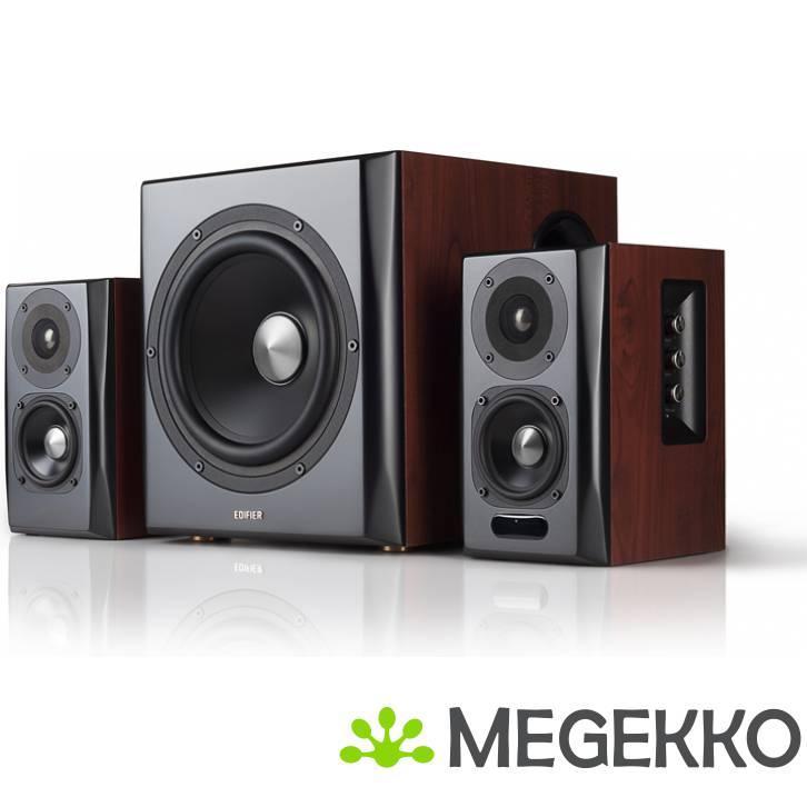 Edifier S350DB 2.1 Zwart/Bruin, Computers en Software, Pc speakers, Nieuw, Verzenden