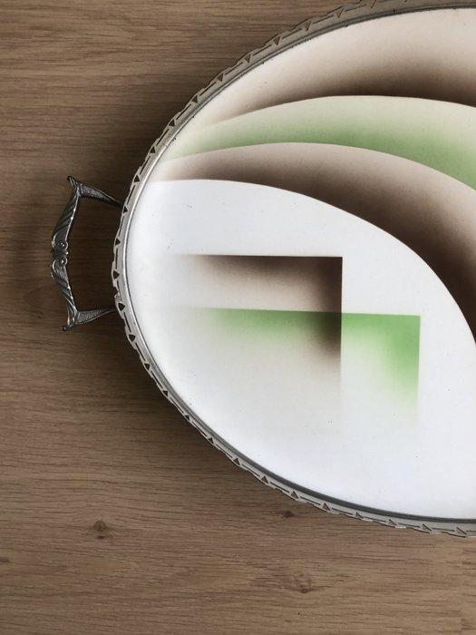 Dienblad - Keramiek en metaal, Antiek en Kunst, Kunst | Designobjecten