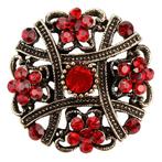 Fako Bijoux - Broche - Bloem Quatro Retro - 34x34mm - Rood, Sieraden, Tassen en Uiterlijk, Broches, Verzenden, Nieuw