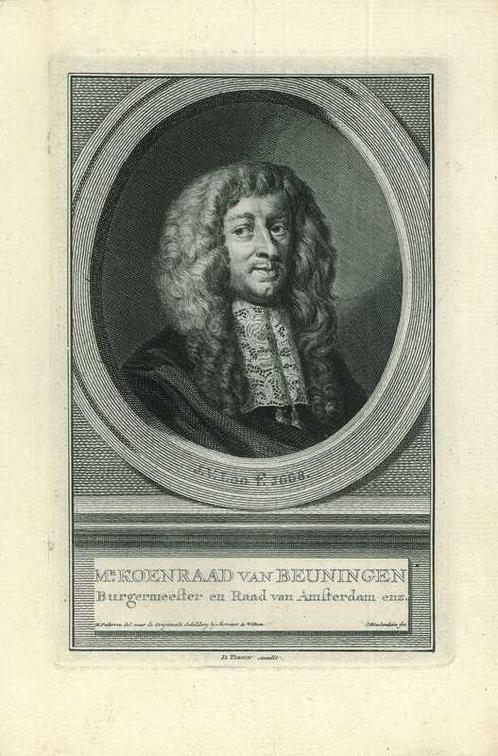 Portrait of Coenraad van Beuningen, Antiek en Kunst, Kunst | Etsen en Gravures