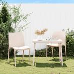 vidaXL Tuinstoelen 2 st 50x46x80 cm polypropeen crèmekleurig, Verzenden, Nieuw, Kunststof