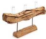 Weathered wood log op stand ca. 50x10x25 cm met glas, Ophalen of Verzenden, Nieuw