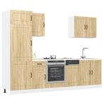 vidaXL 7-delige Keukenkastenset Kalmar bewerkt hout sonoma, Huis en Inrichting, Keuken | Keukenelementen, Verzenden, Nieuw, Bruin
