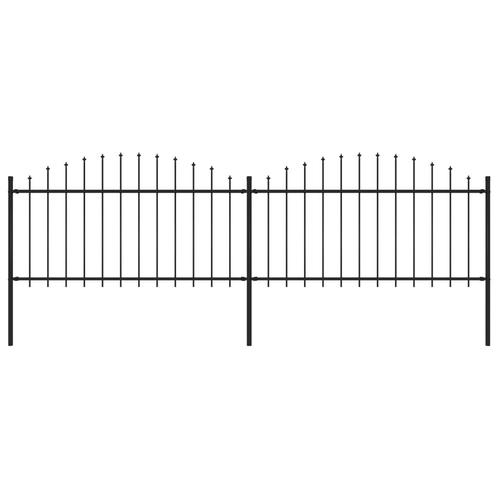 vidaXL Tuinhek met speren bovenkant (1,25-1,5)x3,4 m staal, Tuin en Terras, Schuttingen, Nieuw, IJzer, Minder dan 1 meter, Verzenden