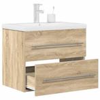 vidaXL 2-delige Badkamermeubelset bewerkt hout sonoma, Verzenden, Nieuw