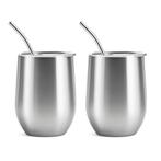 My Green Deal – RVS Thermo Bekers met Rietje – 2 stuks, Huis en Inrichting, Keuken | Tupperware, Verzenden, Nieuw