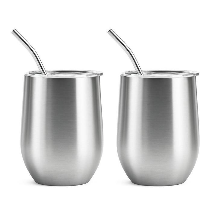 My Green Deal – RVS Thermo Bekers met Rietje – 2 stuks, Huis en Inrichting, Keuken | Tupperware, Nieuw, Verzenden
