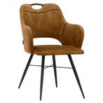 Stoelen | JEWEL |  Fluweel/Metaal | Cognac |  Zwarte Poten |, Verzenden, Nieuw in verpakking
