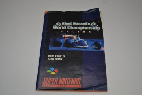 Nigel Mansell’s World Championship Racing (SNES FAH MANUAL), Spelcomputers en Games, Spelcomputers | Nintendo Consoles | Accessoires