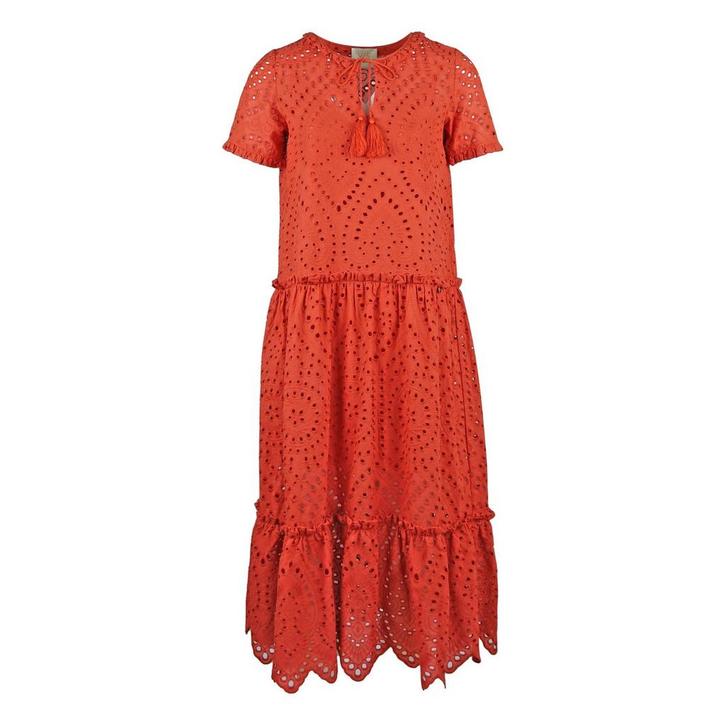 Verysimple • rode opengewerkte midi jurk • XS (IT40), Kleding | Dames, Jurken, Rood, Nieuw, Maat 34 (XS) of kleiner, Verzenden