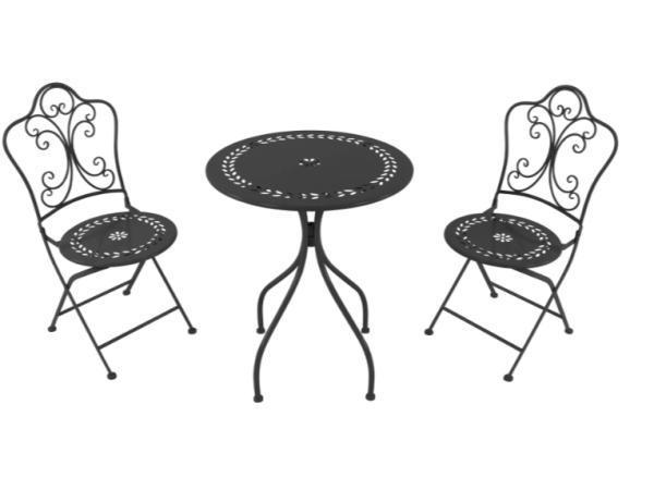 Veiling - AXI Marilou metalen Bistroset Romantisch Antraciet, Tuin en Terras, Tuinsets en Loungesets