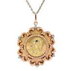 Tricolour vintage gouden Maria munt hanger 14 krt, Sieraden, Tassen en Uiterlijk, Kettinghangers, Ophalen of Verzenden, Nieuw