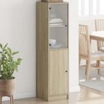 vidaXL buffetkast met glazen deur 35x37x142 cm sonoma, Huis en Inrichting, Minder dan 50 cm, Verzenden, Nieuw, Minder dan 100 cm