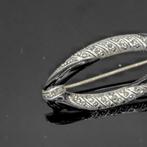 Zilver, 925 sterling zilver zwart onyx en marcasiet - Broche, Sieraden, Tassen en Uiterlijk