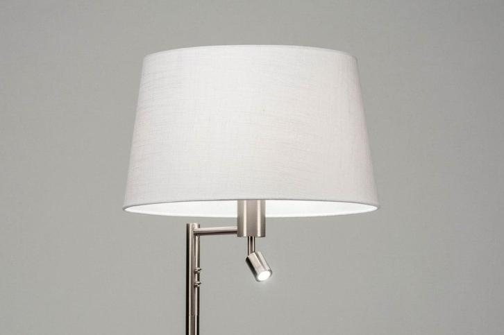 Rietveld Vloerlampen - Wit, Staalgrijs - Staal, Stof, Metaal, Huis en Inrichting, Lampen | Vloerlampen, Verzenden