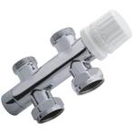 Riko Thermostatisch 3/4 Onderblok Recht - Chroom, Doe-het-zelf en Verbouw, Verwarming en Radiatoren, Ophalen of Verzenden, Nieuw