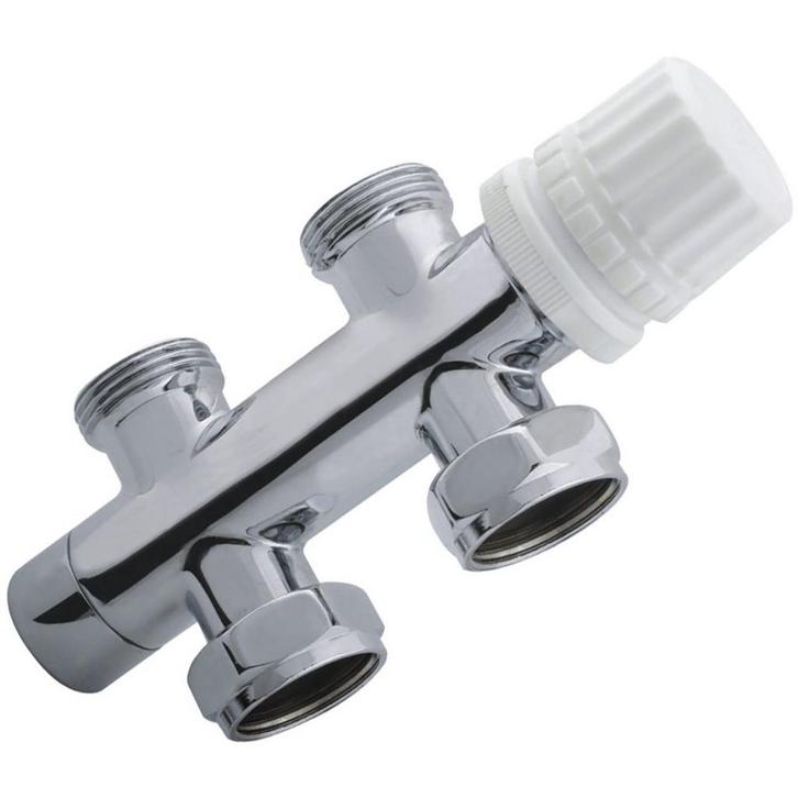 Riko Thermostatisch 3/4 Onderblok Recht - Chroom, Doe-het-zelf en Verbouw, Verwarming en Radiatoren, Nieuw, Ophalen of Verzenden