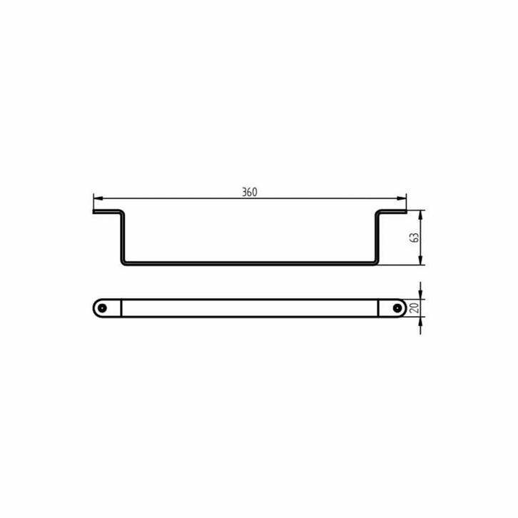 Handdoekrek Ixi Enkel 36x6.3x2 cm RVS, Huis en Inrichting, Badkamer | Badtextiel en Accessoires, Ophalen of Verzenden