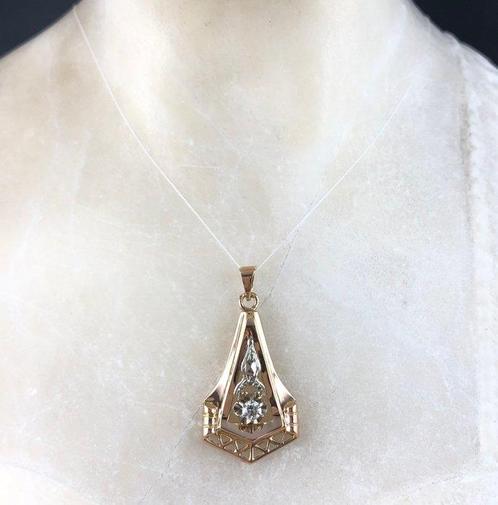 Zonder Minimumprijs - Hanger - 18 karaat Geel goud, Witgoud, Sieraden, Tassen en Uiterlijk, Antieke sieraden