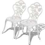 Bistro stoelen wit 41x49x81,5 cm gegoten aluminium 2 st, Nieuw, Verzenden