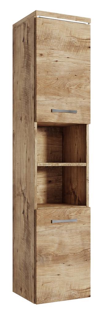 Badkamerkast Paso 35 x 35 x 160 cm Kastanje Eiken Kolomkast, Huis en Inrichting, Badkamer | Badkamermeubels, Nieuw, (Half)hoge kast