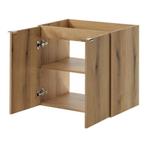 Wastafelonderkast Newport 60x60x40 cm eikenkleurig en zwart, Huis en Inrichting, Badkamer | Badkamermeubels, Verzenden, Nieuw