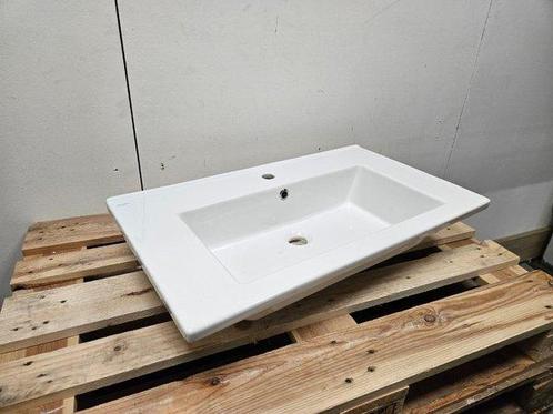 Wastafel Newarc 80 x 45,5 cm keramiek wit met kraangat, Doe-het-zelf en Verbouw, Sanitair, Kraan, Nieuw, Ophalen of Verzenden