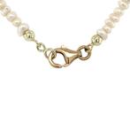 Vintage parel collier met robijn en emaille 14 krt, Ophalen of Verzenden, Nieuw