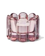 051 Theelichthouder glas ribbel roze 2e halve prijs, Huis en Inrichting, Woonaccessoires | Kandelaars en Kaarsen, Verzenden, Nieuw