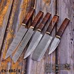 Keukenmes - Chefs knife - Gevouwen staal, hout met messing