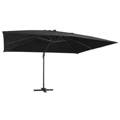 vidaXL Zweefparasol met LED-verlichting en paal 400x300 cm, Tuin en Terras, Parasols, Zweefparasol, Nieuw, Meer dan 4 meter, Verzenden