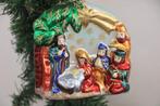 Kerstballen Krebs: kerststal met geboorte christus - Glas, Nieuw